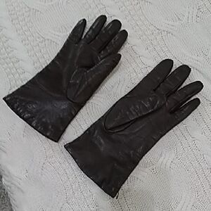 Nordstrom Brown Leather/ Cashmere Gloves